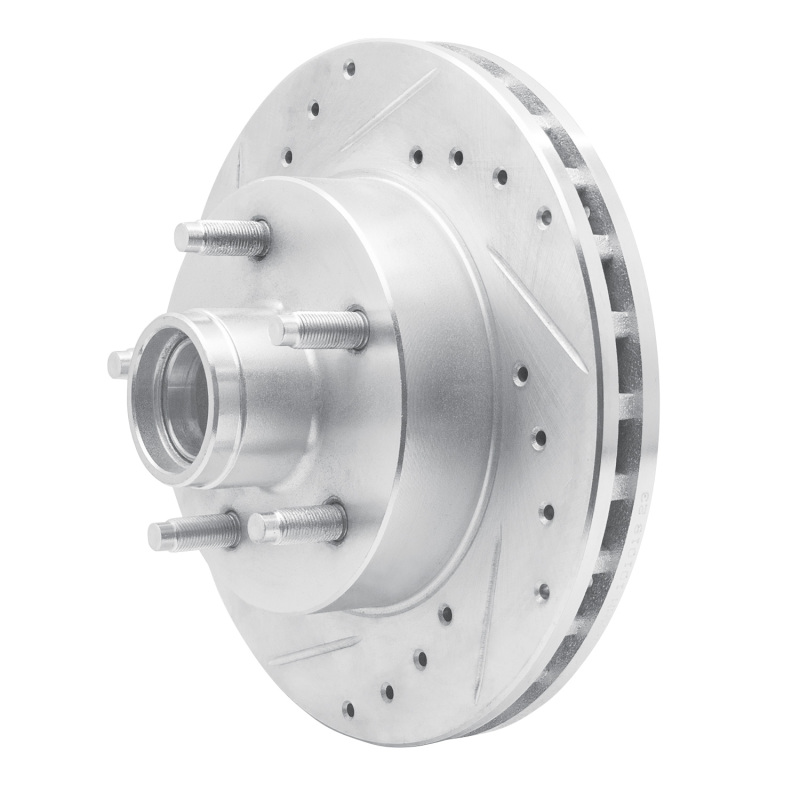 Ford Ranger Brake Rotor (1) - Front Right - R1 Concepts - Drilled & Slotted - Silver - `98-`02